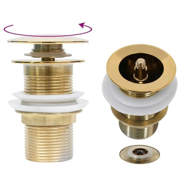 Berkfield Push Drain without Overflow Function Gold 6.4x6.4x9.1 cm