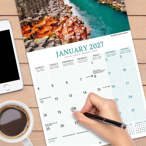Europe Iceland Calendar 2027, Wall Calendars, Month To View, Travel, Gift
