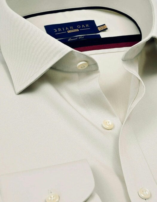 Men's Easy Iron Beige Dress Shirt