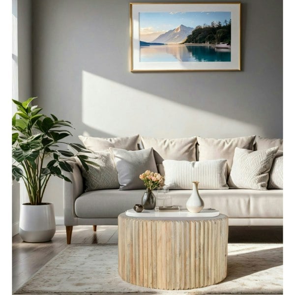 IH Design Rayne Mango Wood Round Coffee Table