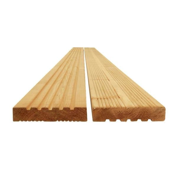 Snowdon Timber Dual Sided Treated Decking Board (T) 25mm (W) 120mm (L) 2.4m