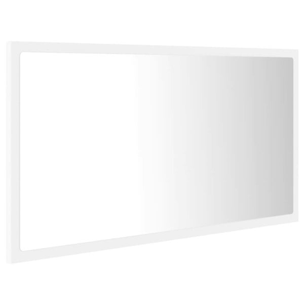 Berkfield LED Bathroom Mirror White 80x8.5x37 cm Acrylic