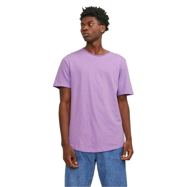 Jack And Jones Mens Plain Crew Neck Regular T-Shirt - Purple Rose - 