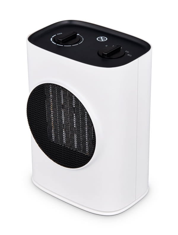 MYLEK Fan Heater Oscillating 1.8kW Ceramic PTC 2 Heat Settings Produces Warm Air Adjustable Thermostat