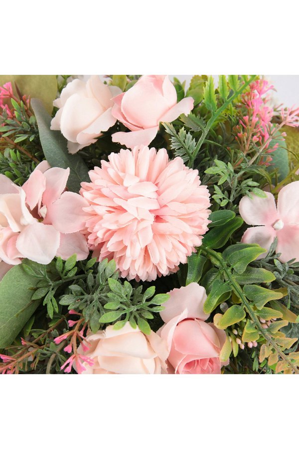 Living and Home Rustic Assorted Flowers Heart-shaped Wreath Wedding Decoration