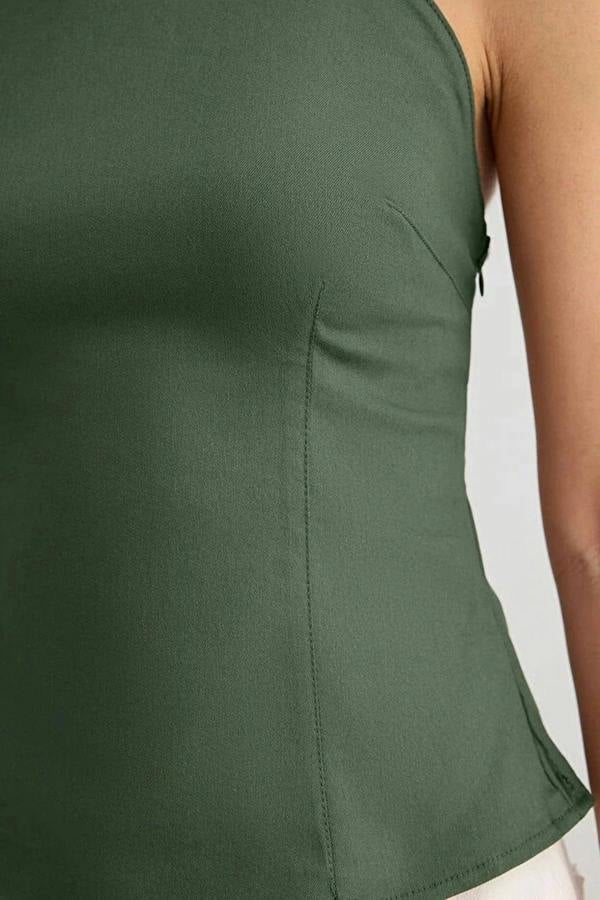 WOVCOR Thin-strapped Woven Blouse