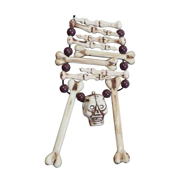 Bristol Novelty Unisex Adults Skeleton Bone Necklace - Ivory - 
