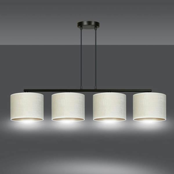 Emibig HILDE Pendant lamp 4 x E27 Black with White Shade