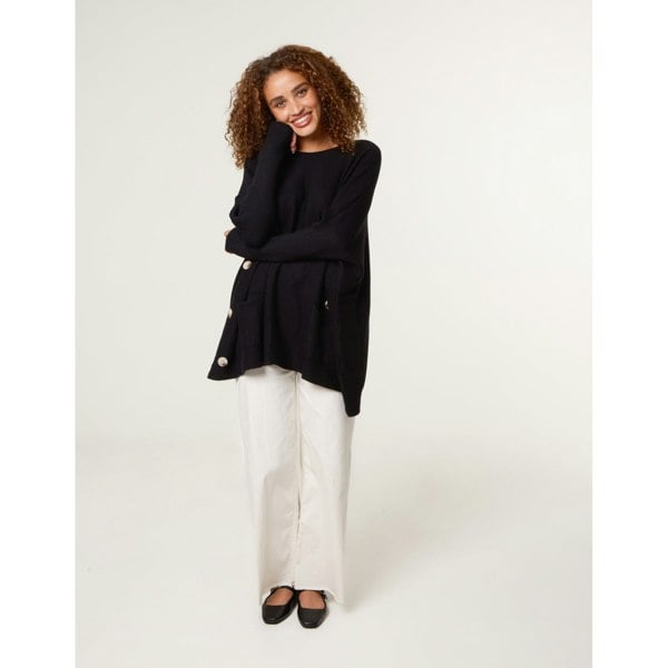 Blue Vanilla Boxy Jumper With Buttons