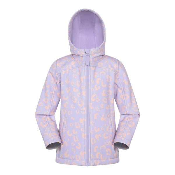 Mountain Warehouse Childrens/Kids Exodus Printed Water Resistant Soft Shell Jacket - Light Purple