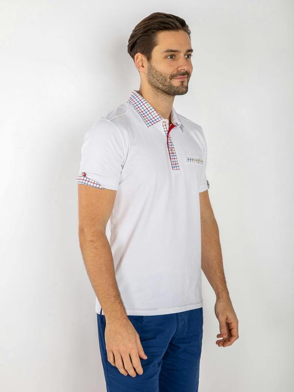SIGNATURE POLO SHIRT WITH CHECK INSERT - Claudio Lugli Shirts