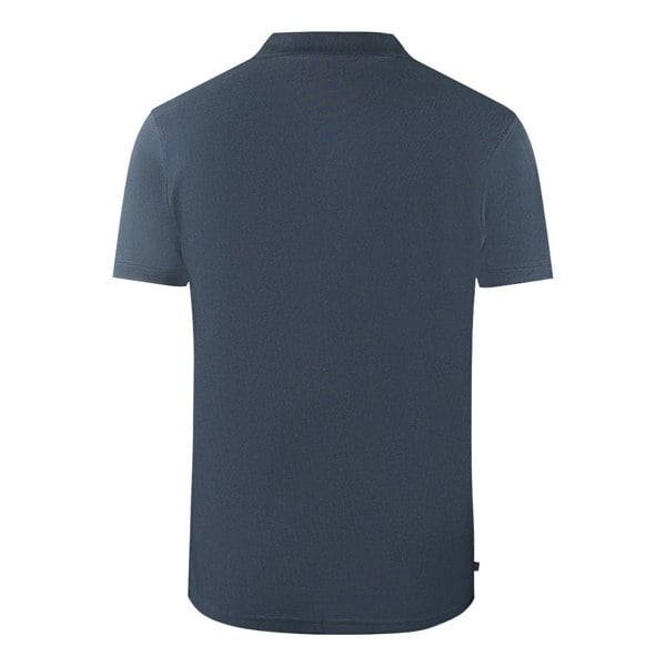 Aquascutum Brand Logo Plain Polo Shirt - Navy Blue