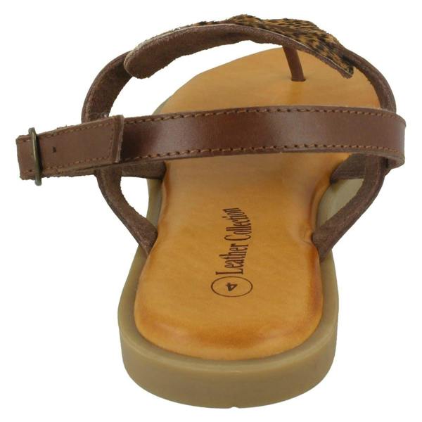 Leather Collection Ladies Leather Collection Animal Print Sandals F00228