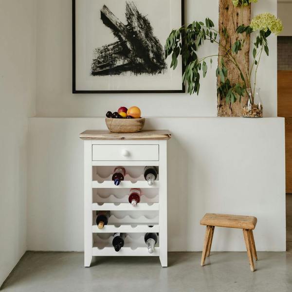 Statement Furniture Florence Wine Rack with Drawer Wooden 16 Wine Bottle Storage Assembled