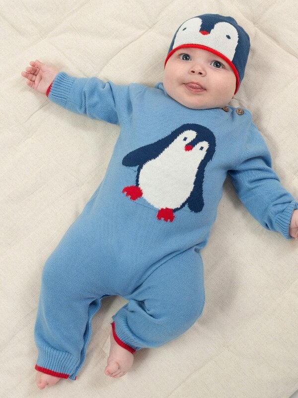 Kite Baby Organic Penguin Parade Knit Romper