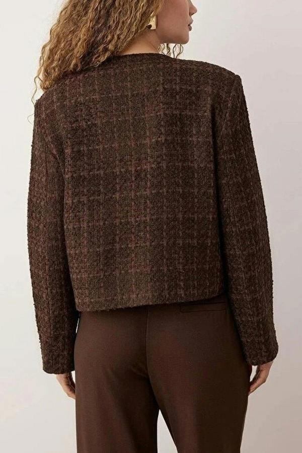 WOVCOR Accessory Closure Woven Glitter Tweed Jacket