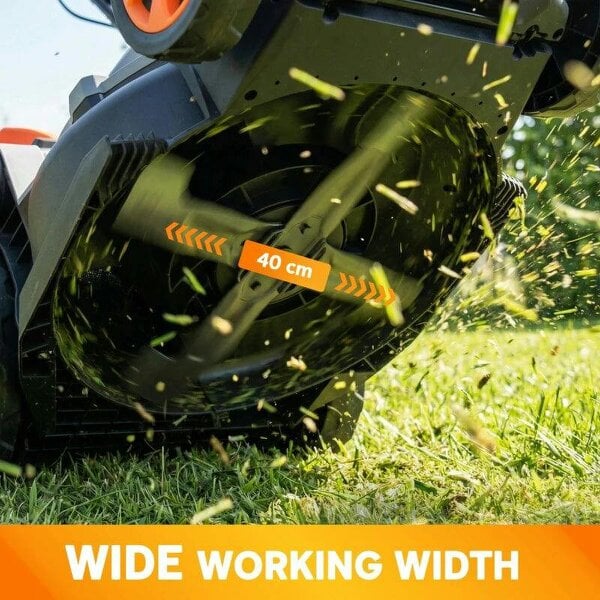 1800W Electric Lawnmower with 40cm Cutting Width, Mulching Feature, 50L Grass Collection Bag, 6 Cutting Heights