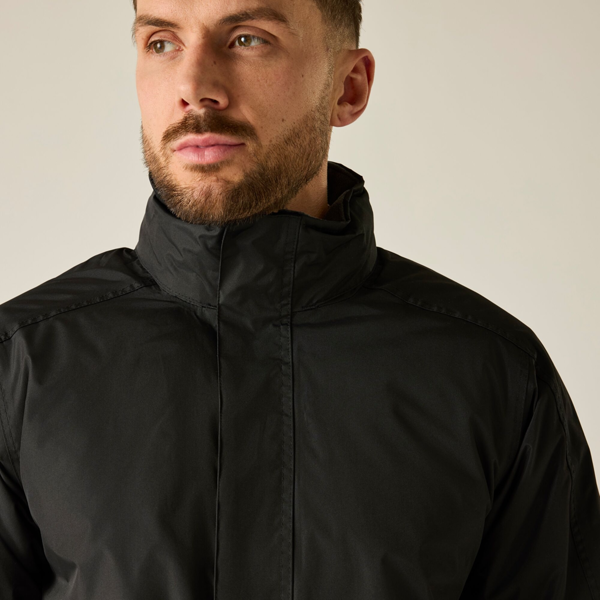 Regatta Mens Dover Waterproof Windproof Jacket - Black/Ash