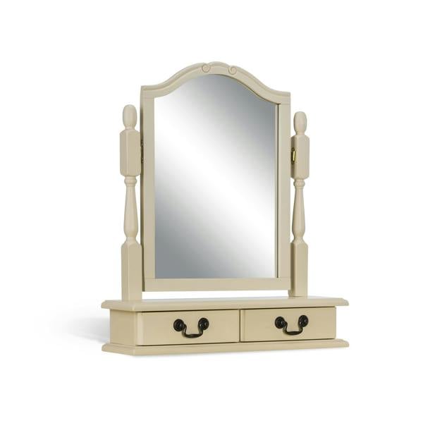 Statement Furniture Juliette Trinket Mirror, Wooden Dressing Table Mirror with Drawers
