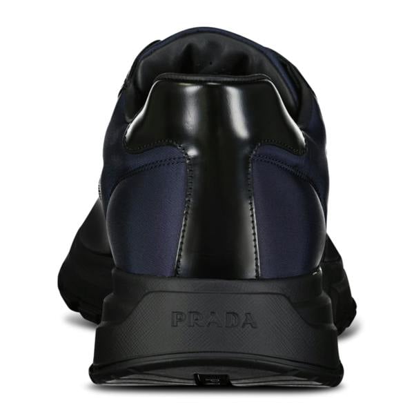 Prada Prax 01 Re-Nylon Leather Sneakers Navy & Black - chancefashionco