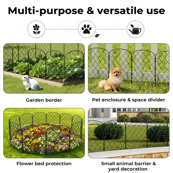 Levede 10 Pack Animal Barrier Metal Decorative Garden Fence Pet Border Outdoor