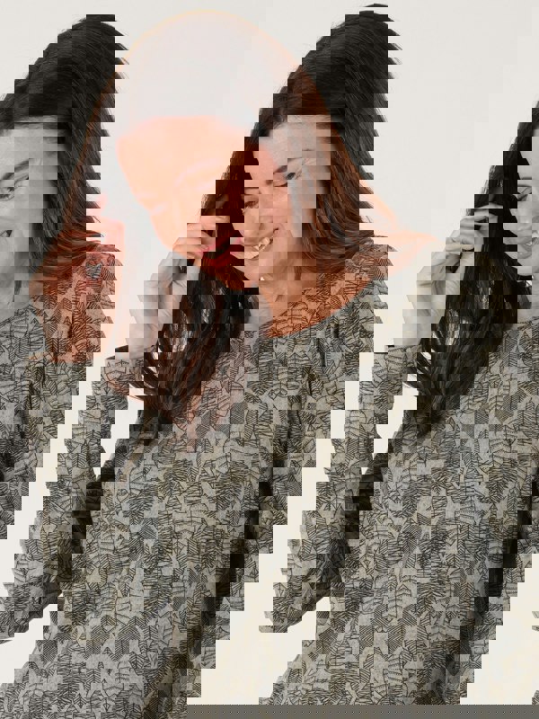 TIGI-Wear Basil Leaf Print Tunic Top