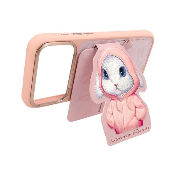 Nimmy Friends Nimmy Fashion & Cute Pink Rabbit Series Embroidery Magnetic Stand with MagSafe Pink - N-CXMC-ZJKT-08