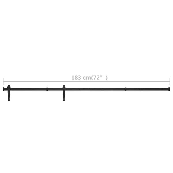 Berkfield Mini Sliding Cabinet Door Kit Carbon Steel 183 cm