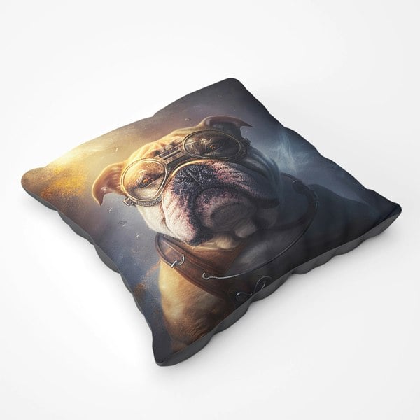 Warren Reed Bulldog Splashart Golden Floor Cushion