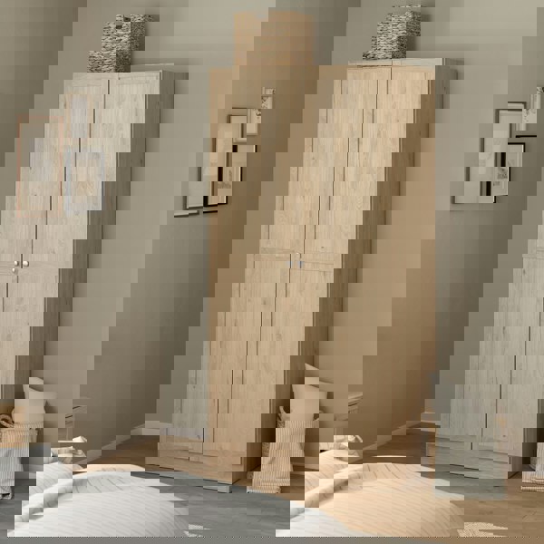 Furniture To Go Brande Wardrobe with 2 Frame Doors in Jackson Hickory