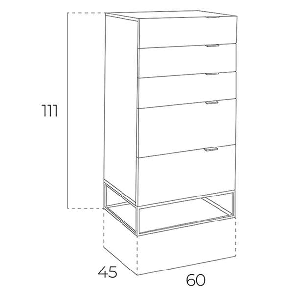 Angel Cerdá Chiffonier Grey Wood and Black Steel 7019