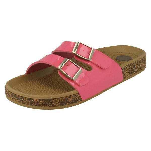 Spot On Ladies Spot On Two Buckle Mules