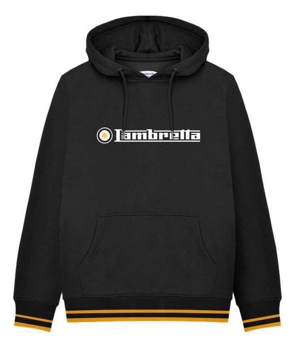 Lambretta Mens Logo Target Classic  Pull Over Hooded Sweat Hoodie