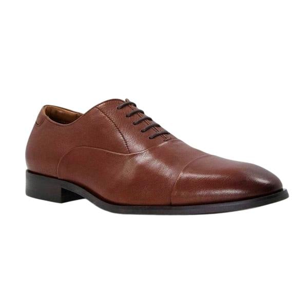 Dune London Mens Leather Oxford Shoes - Tan - 