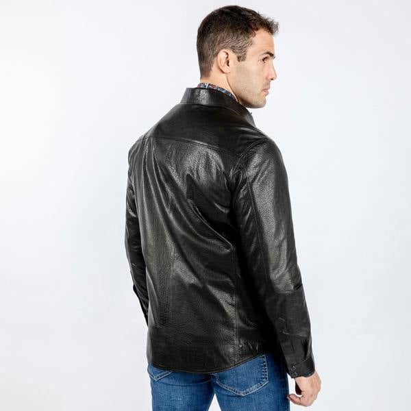 The Rebel Rider Leather Jacket - Premium Men's Patterned Shirt by Claudio Lugli | Bold Design, Tailored Fit, Best Printed Shirts