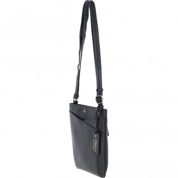 Ashwood Real Leather Zip Top Cross Body Bag: Curve