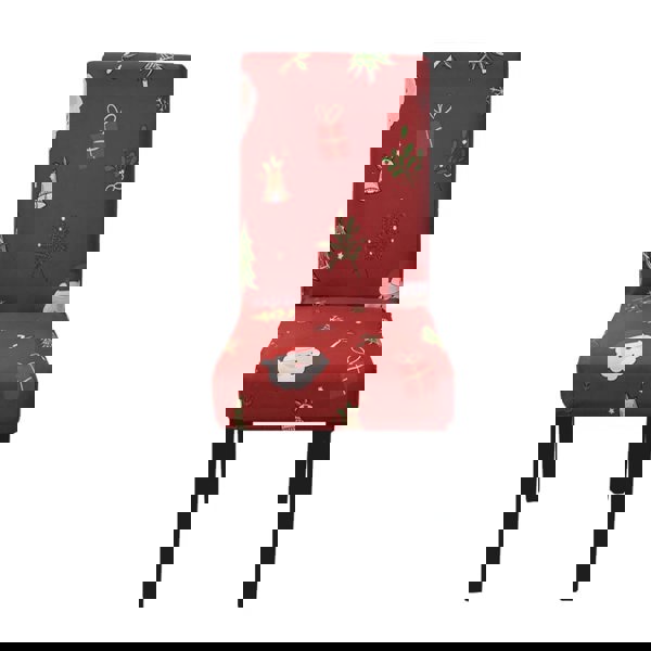 Anyseat Maroon Santa Gift Tree Elastic Chair Cover for Dining Room