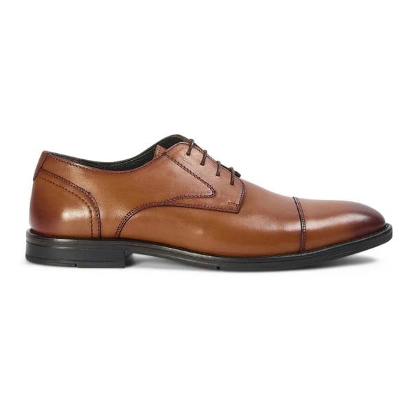 Paul Andrew Regent - Men's Tan Brown Burnished Leather Derby Shoes