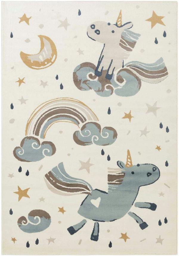 Adventures Kids Rug Einhorn Cream Multicolor Sound-absorbing, Soft durable