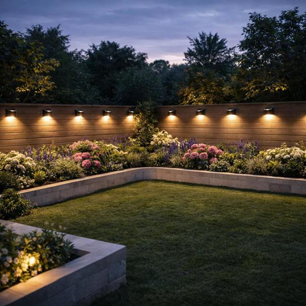 Gardenwize Pack of 4 Solar Fence Lights – Urbane LED Wall Lights
