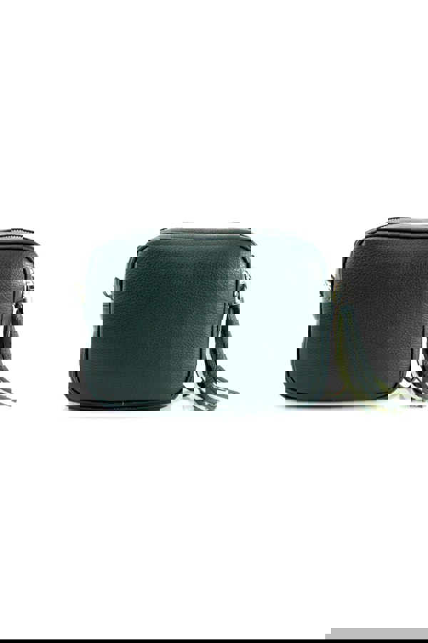 Kitise Tassel Charm Genuine Italian Leather Camera Handbag Crossbody Bag