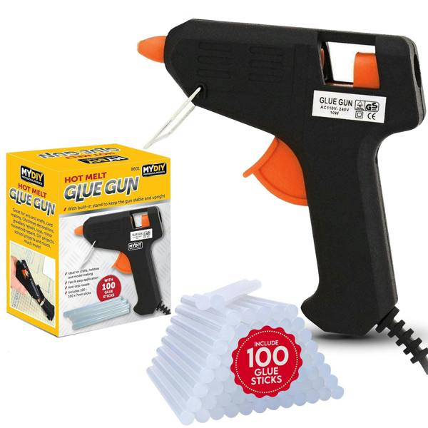 MY DIY PROFESSIONAL PRODUCTS My DIY Hot Glue Gun-100x 7MM Glue Gun Sticks & Built-in Safety Stand Fast Heating Glue Gun Anti Drip Nozzle Mini Melt Gun