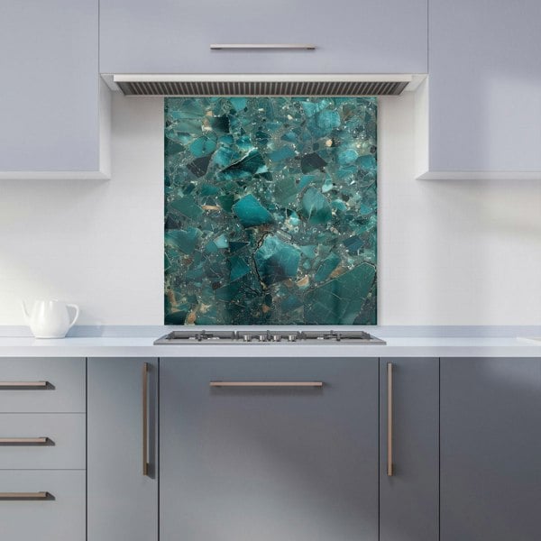 Warren Reed - Designer Teal Quartz Effect Kitchen Splashback