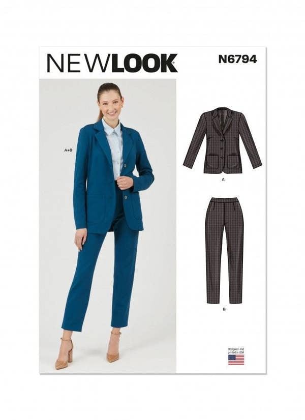 New Look Sewing Pattern 6794, Jackets, Trousers, Suits for Women, A (8-10-12-14-16-18-20) - Intermediate