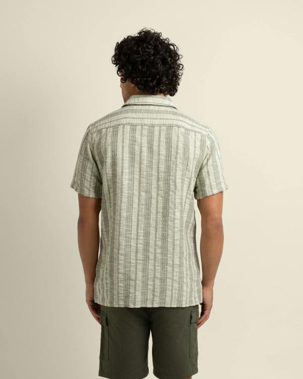Larsson & Co Aric - Jacquard Stripe Short Sleeve Shirt