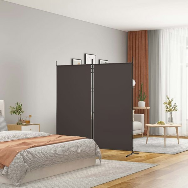 Berkfield 2-Panel Room Divider Brown 175x180 cm Fabric