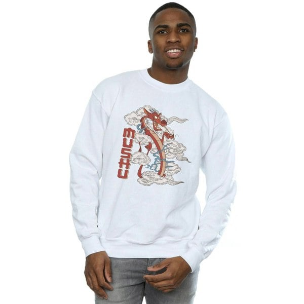 Disney Mens Mulan Mushu Dragon Sweatshirt - White