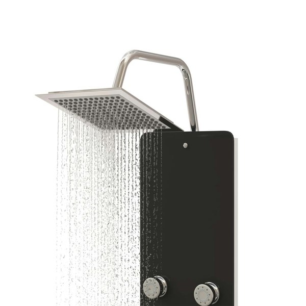 Berkfield Shower Panel Unit Glass 25x47.5x130 cm Black