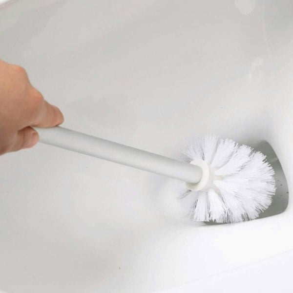 White Toilet Replacement Brush With Strong Plastic Handle & Deep Cleaner Bristles