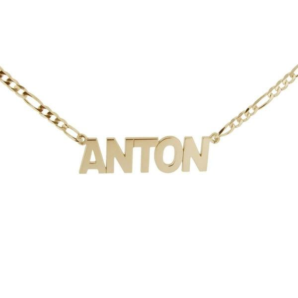 Christopher James of London 9ct Yellow Gold Plated Men's Block Style Personalised Name Necklace